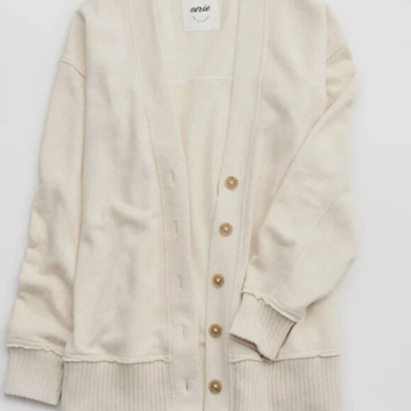 aerie Sweaters - aerie Cream Button-Front Cardigan Sweater